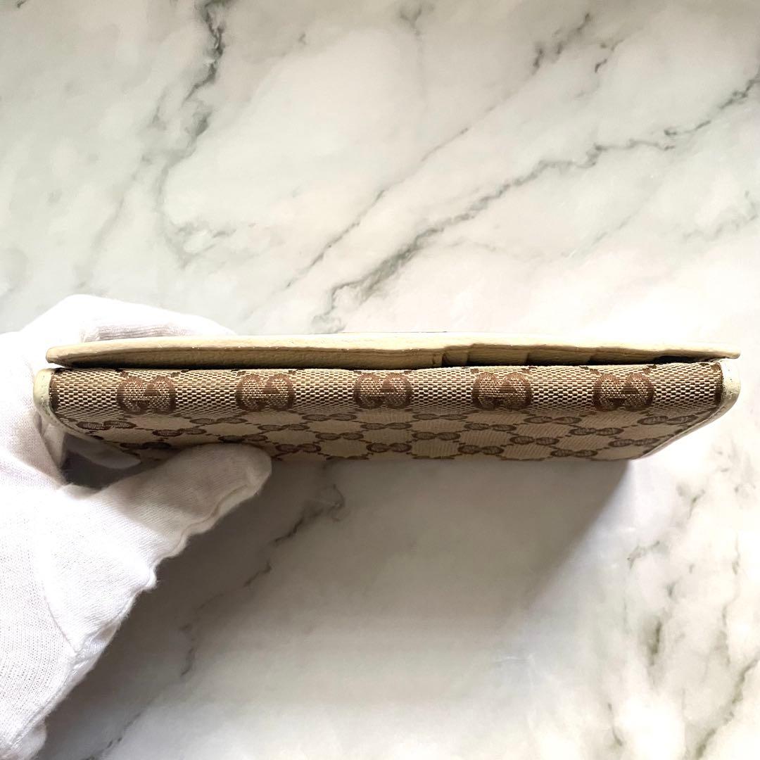 GUCCI グッチ 長財布 GGキャンバス ロゴプレート 折り財布 0115-⑧