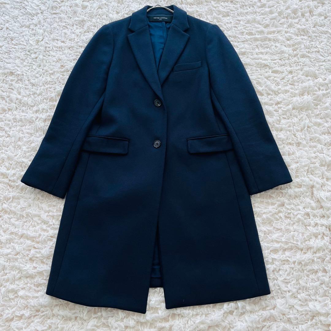 美品 ユナイテッドアローズ マンテコ チェスターコート 40 L ロング