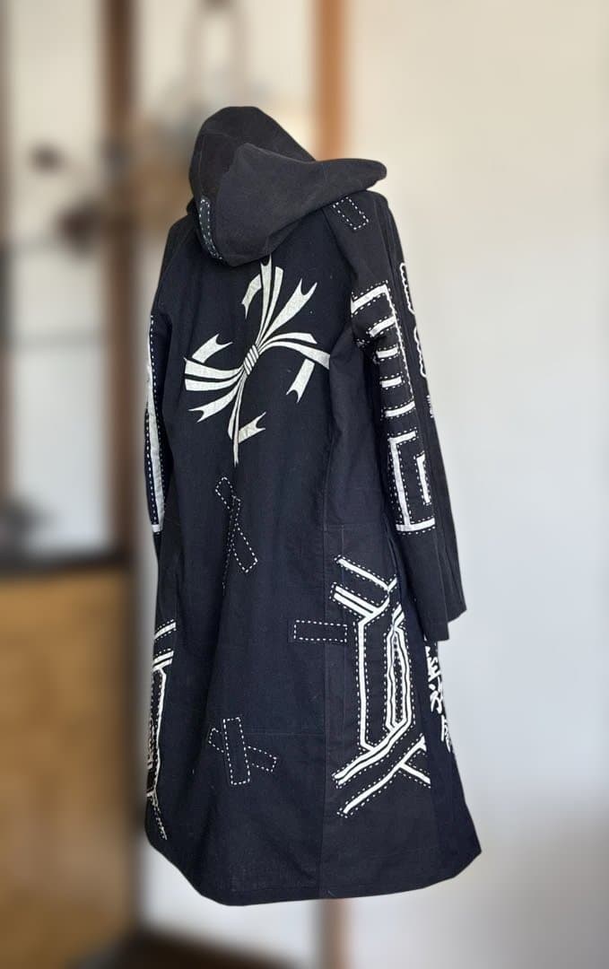 印半纏リメイクフード付きコート
