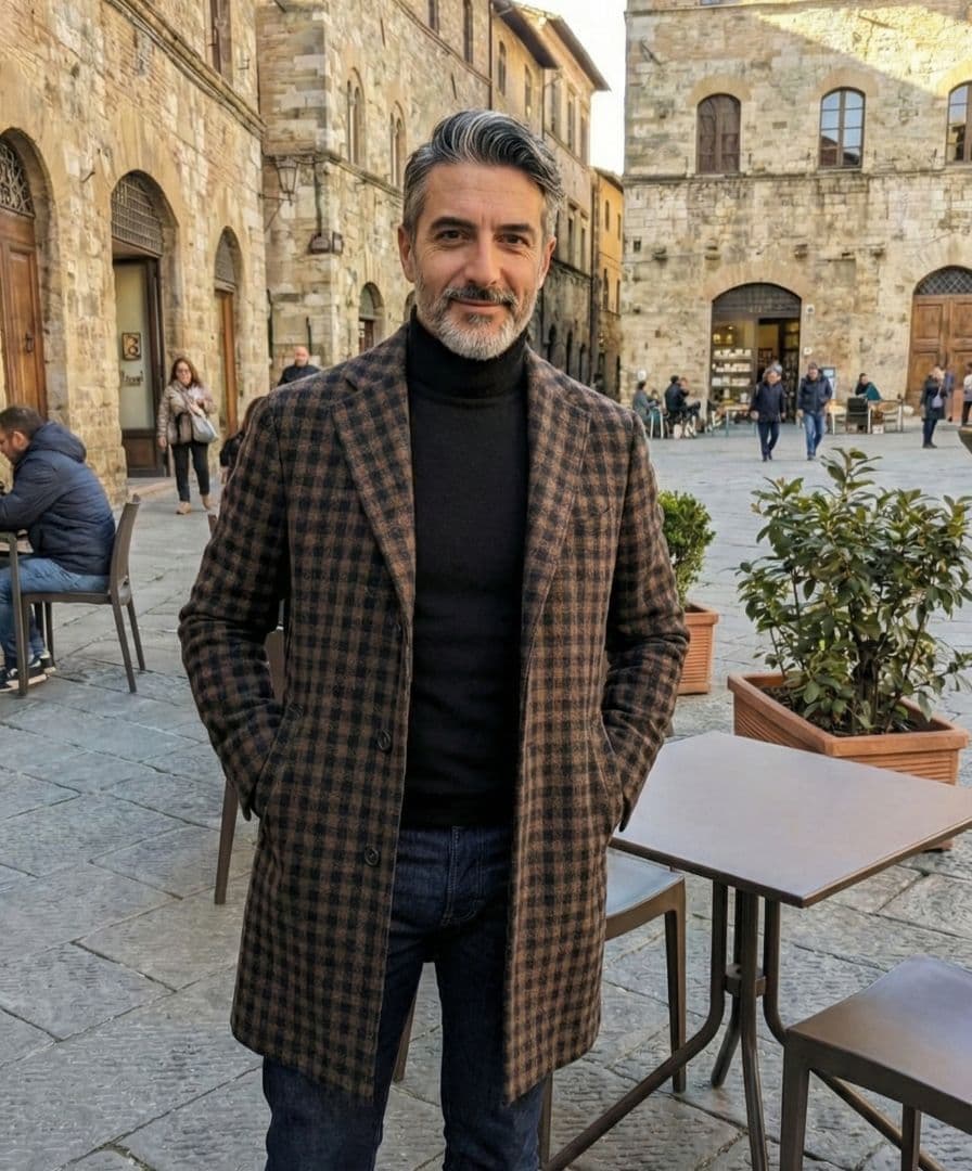 タリアトーレ メンズチェスターコート COLORADO ブラウン 50 本切羽