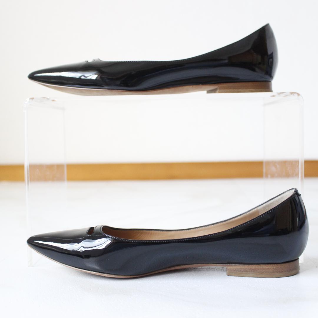 PELLICO アネッリ フラットシューズ 36 ブラック エナメル