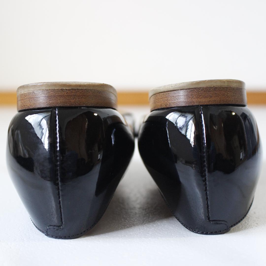 PELLICO アネッリ フラットシューズ 36 ブラック エナメル