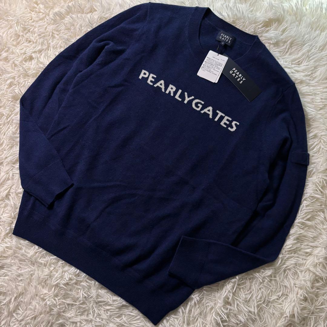 新品タグ付✨PEARLYGATES カシミヤ100% ニット サイズL ネイビー