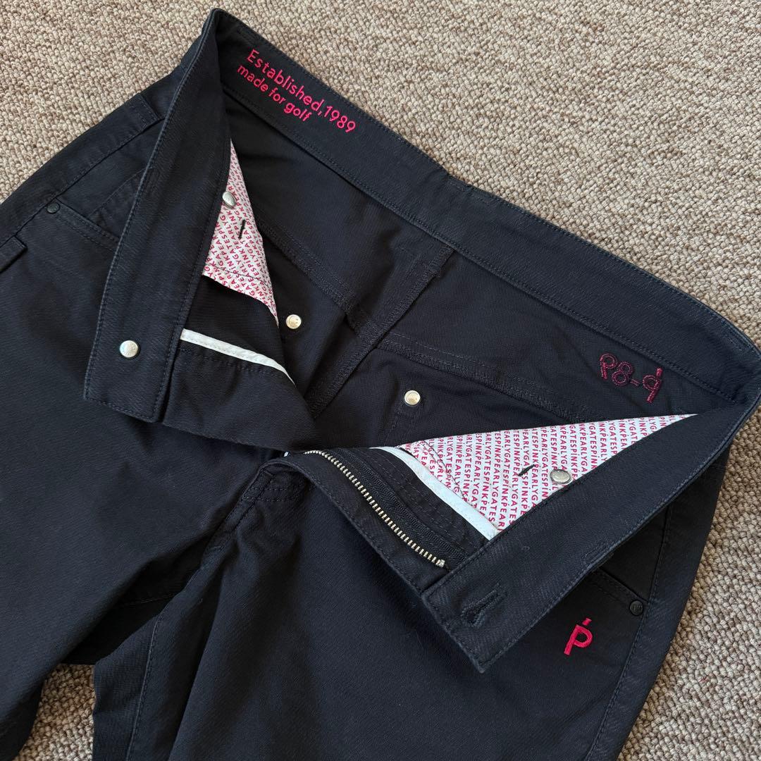 現行モデル　パーリーゲイツ　パンツ　黒　S〜M相当　ブラック　ストレッチ素材　3