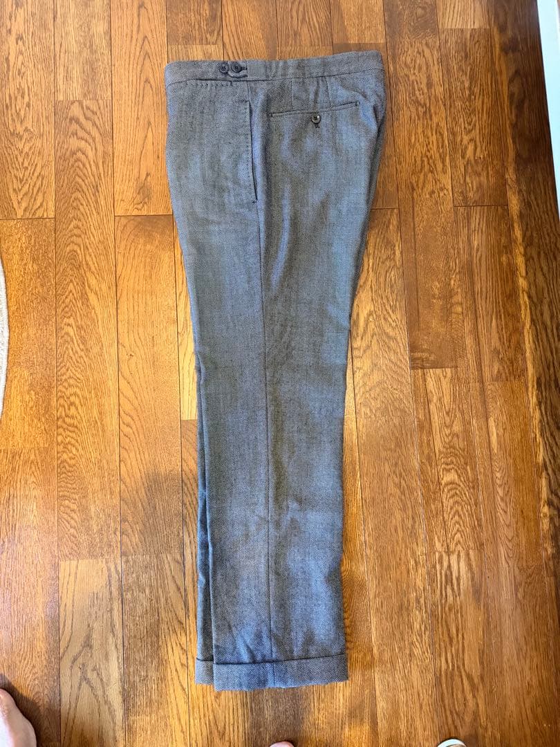 定価5万 インコテックス SUPER 100's ウールバーズアイ スラックス