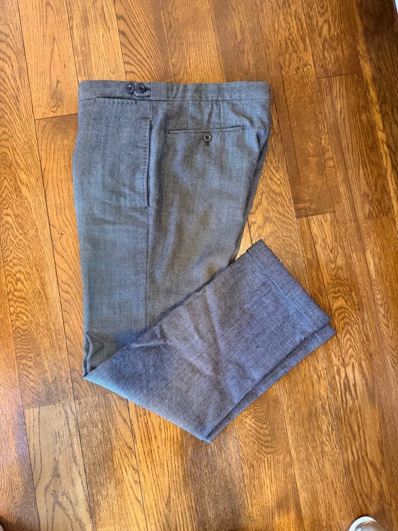 定価5万 インコテックス SUPER 100's ウールバーズアイ スラックス