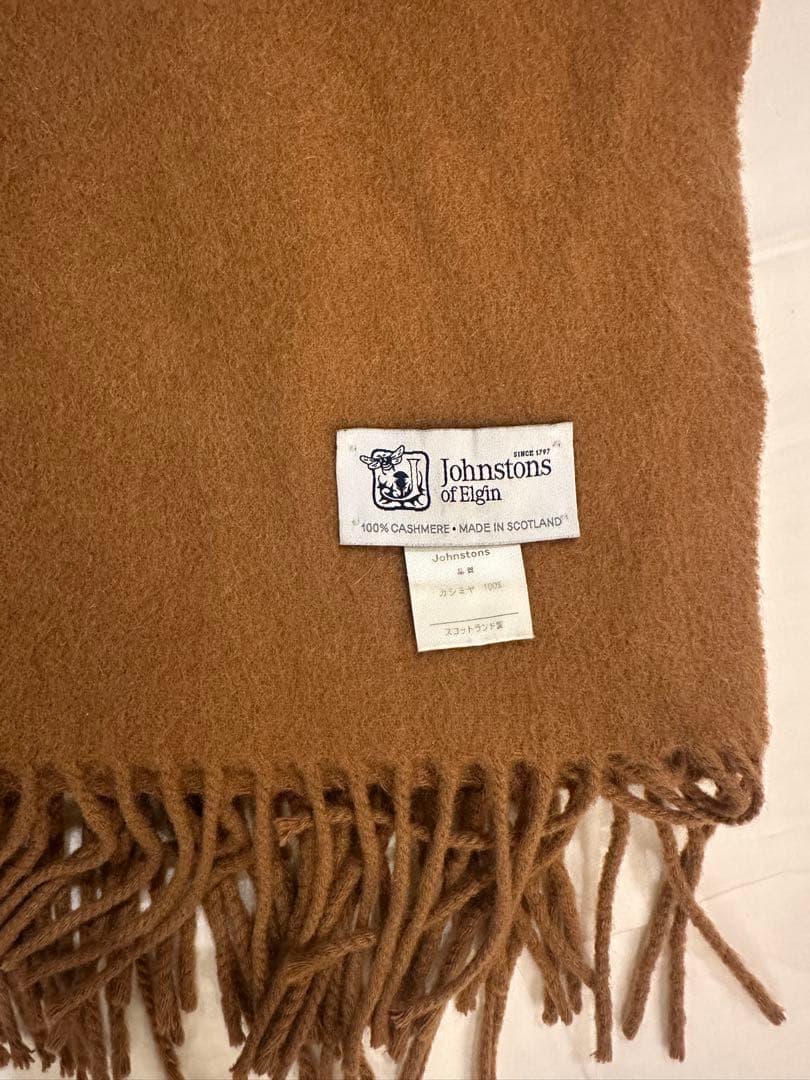 ● ジョンストンズ カシミア大判ストール　キャメル