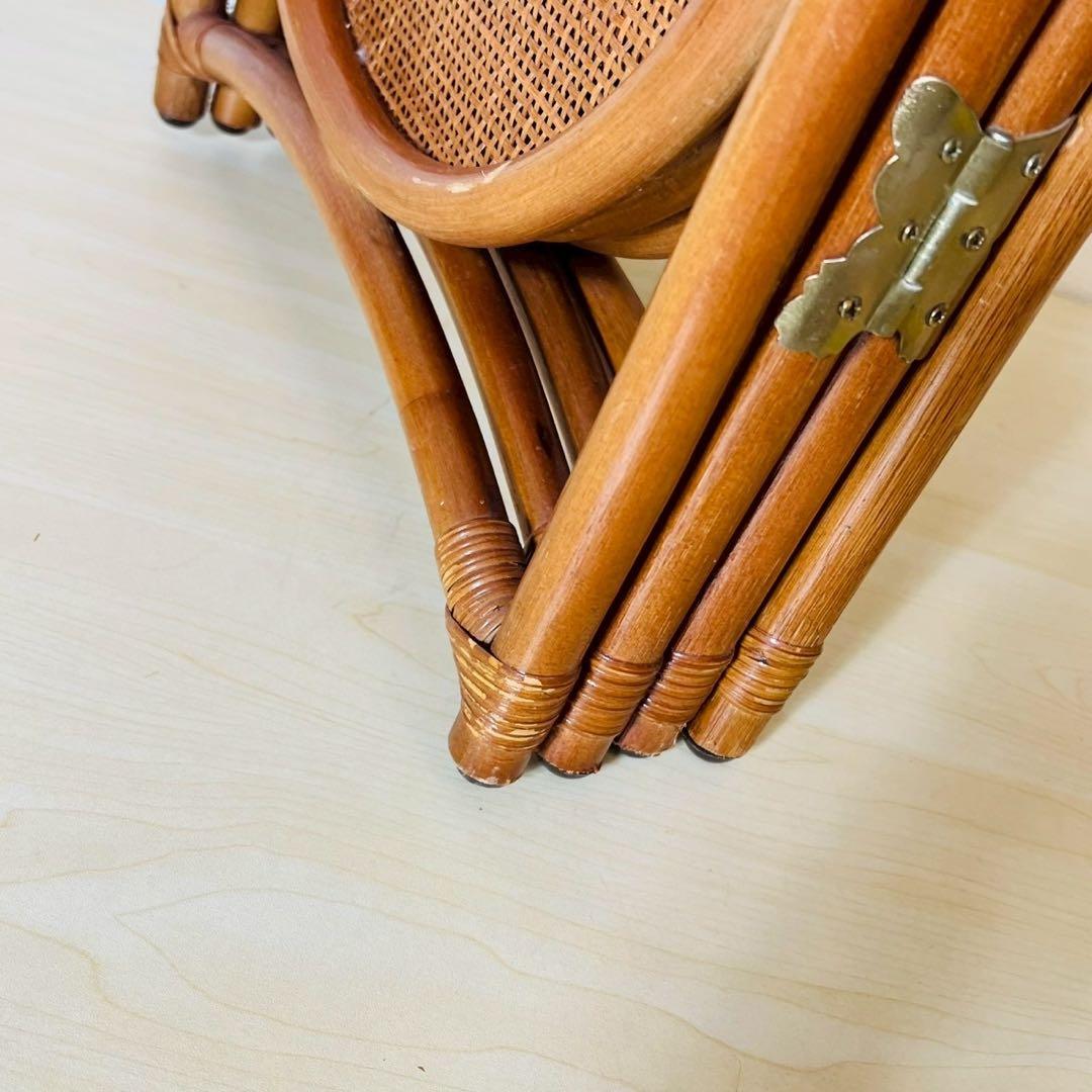 ラタン パーテーション 籐家具 昭和レトロ 4連 衝立 間仕切りアジアンテイスト