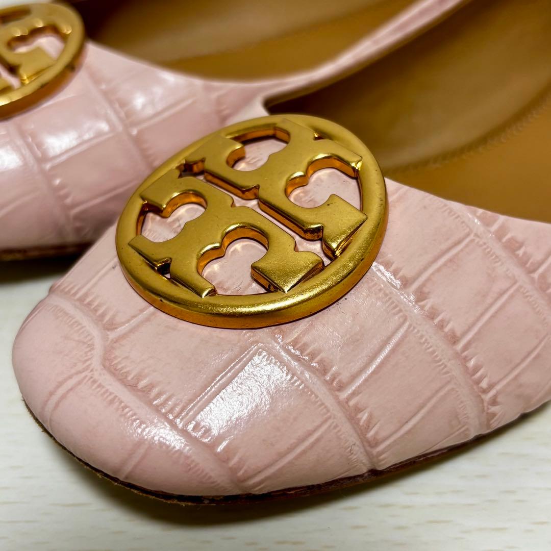 あさこ　トリーバーチ　バレエ　フラットシューズ　クロコ型押し 24cm