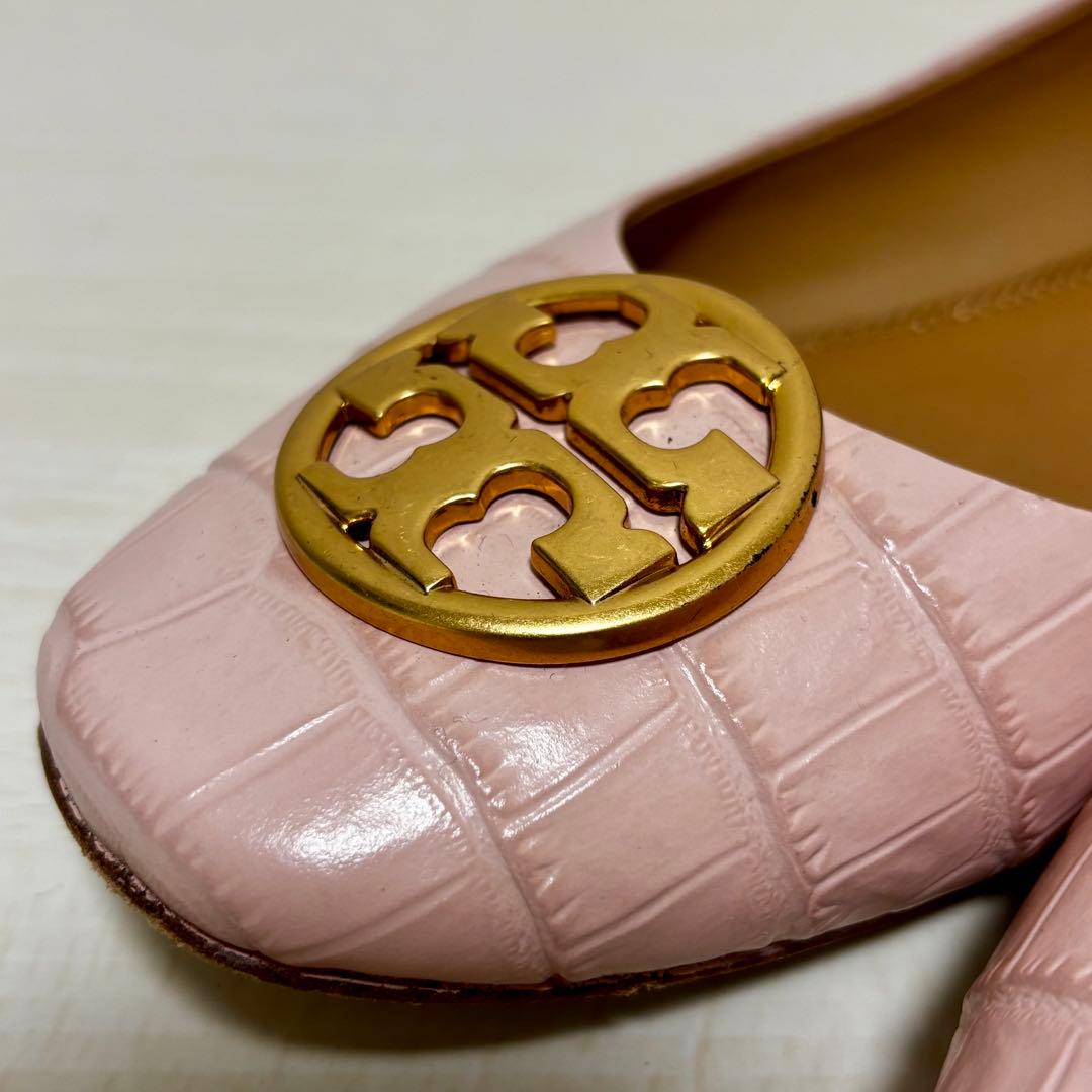 あさこ　トリーバーチ　バレエ　フラットシューズ　クロコ型押し 24cm