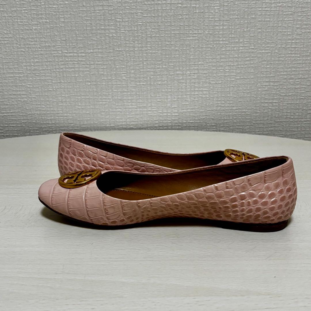 あさこ　トリーバーチ　バレエ　フラットシューズ　クロコ型押し 24cm