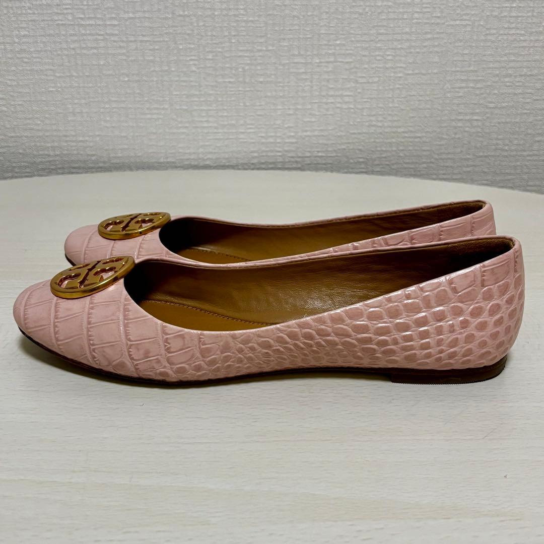あさこ　トリーバーチ　バレエ　フラットシューズ　クロコ型押し 24cm