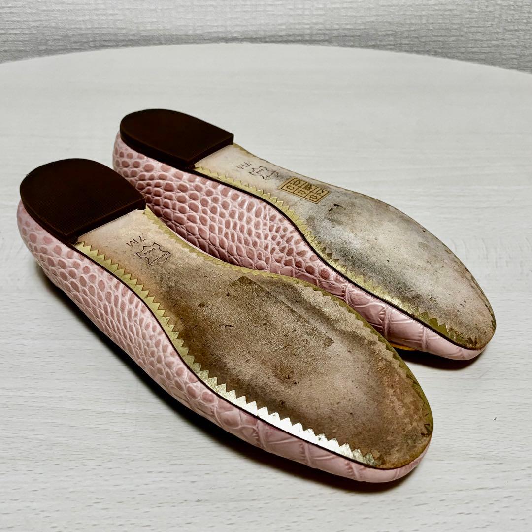 あさこ　トリーバーチ　バレエ　フラットシューズ　クロコ型押し 24cm