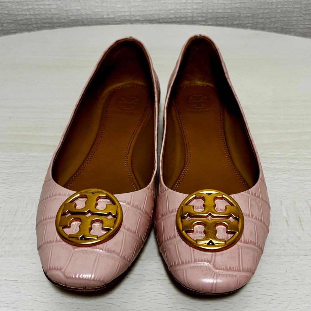 あさこ　トリーバーチ　バレエ　フラットシューズ　クロコ型押し 24cm