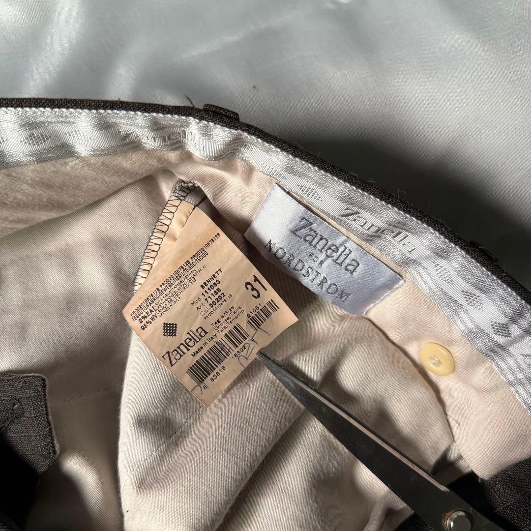 【希少】 80s NORDSTROM イタリア製 織柄 ウール ワイドスラックス