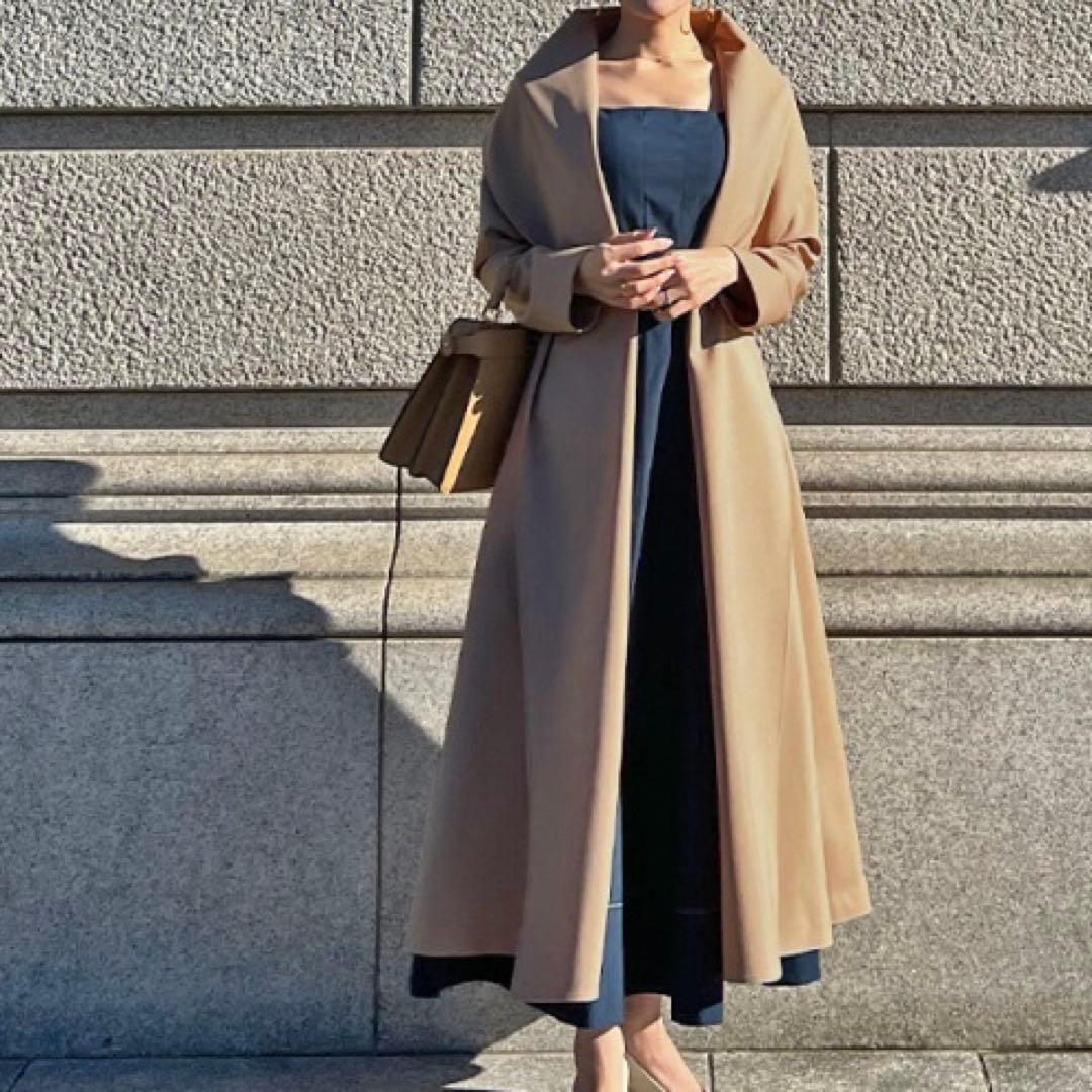 専用【JENNE】　ショール風オードリーコート　ロングコート　M