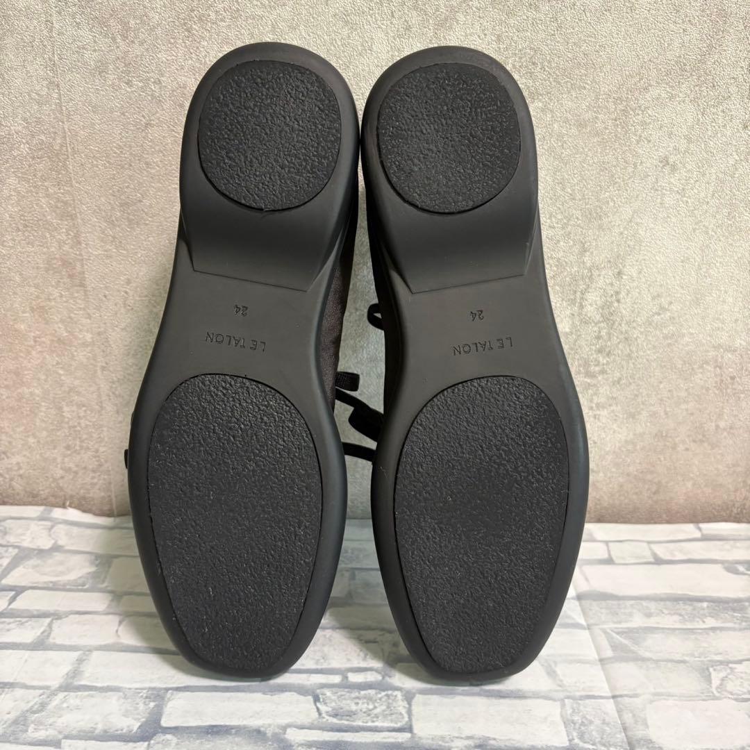 美品 ルタロン ダブルリボン バレリーナシューズ