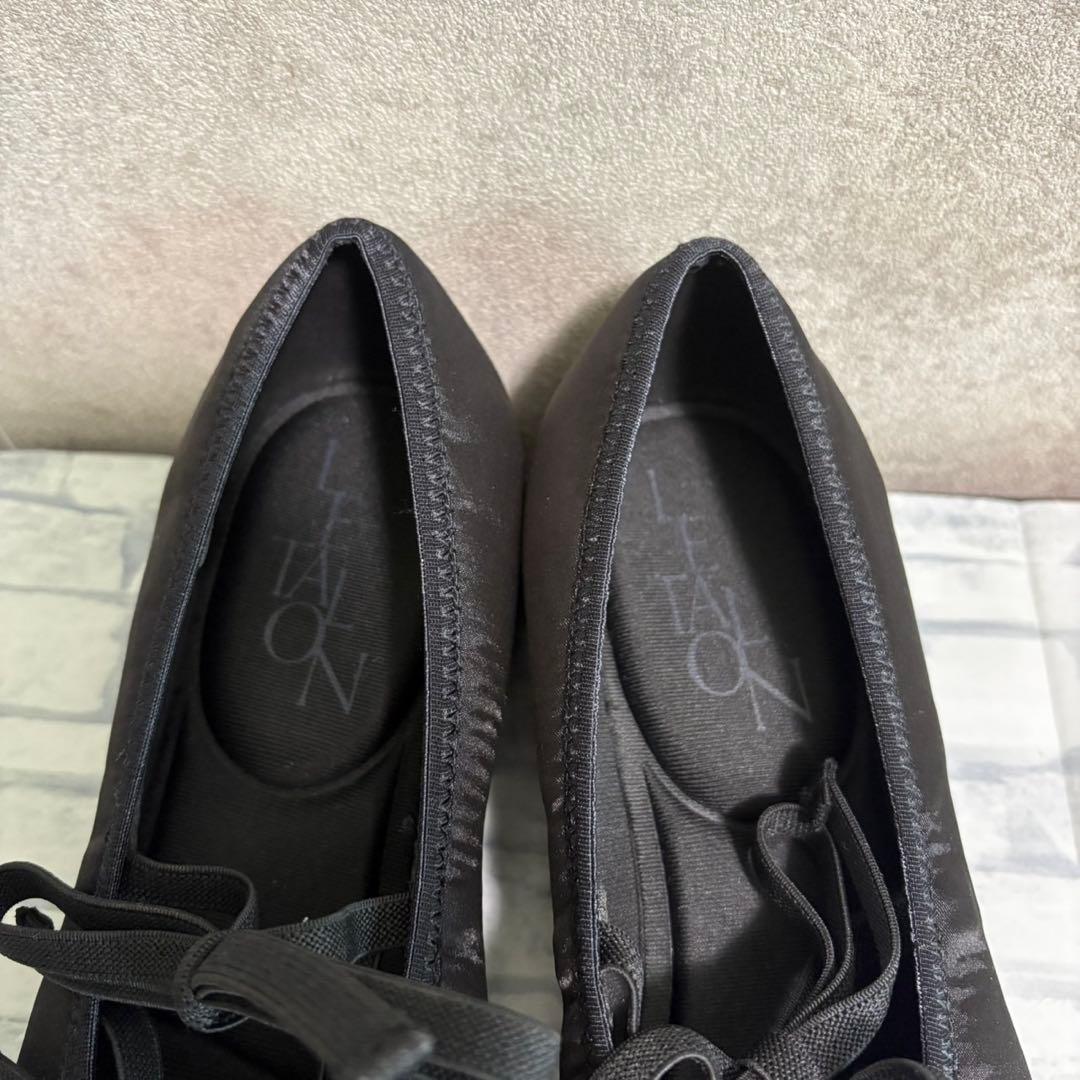 美品 ルタロン ダブルリボン バレリーナシューズ