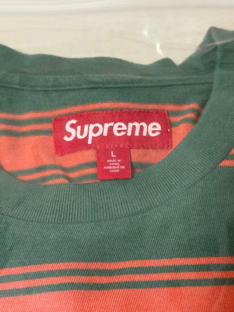 トップス Supreme Stripe Pocket L/S Top Green L
