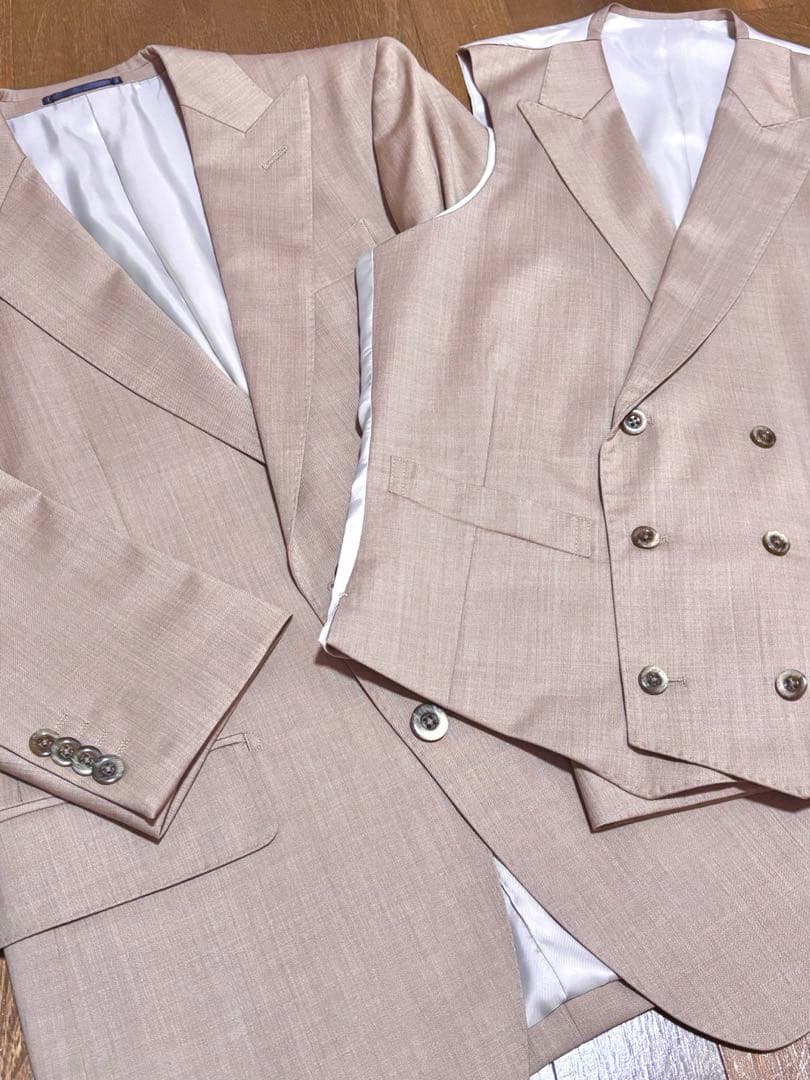 ロロ・ピアーナ イタリア製 ウール 100% ベージュ スーツ 3点セット