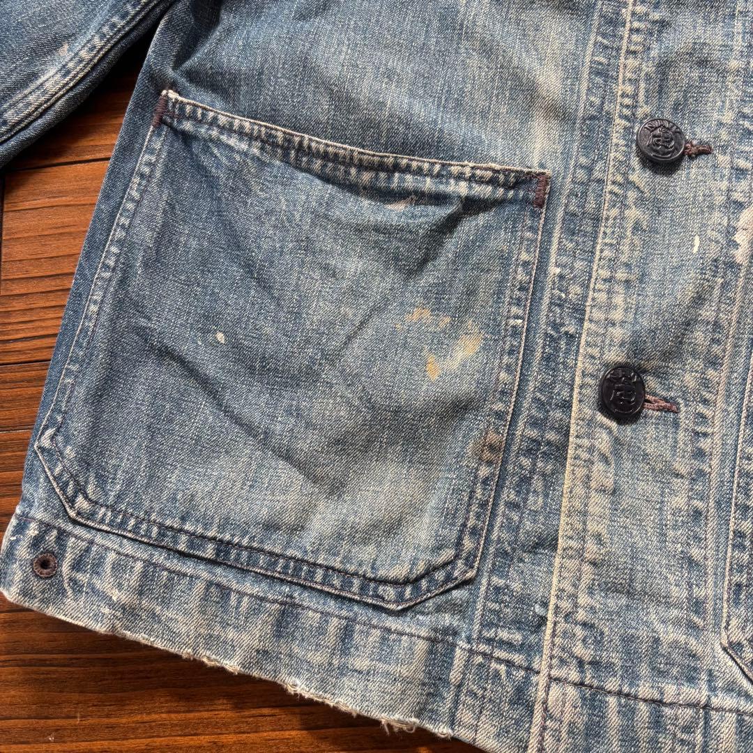 セ*ド様 40s USNAVY ショールカラー カバーオール ステンシル　ヘチマ