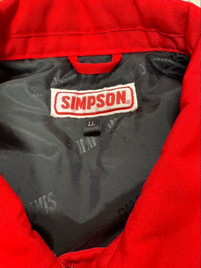 ライダージャケット Simpson 赤色 サイズ:XL