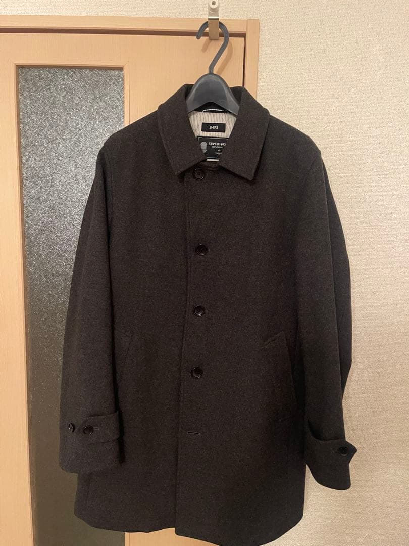 SHIPS シップス　シングルPコート　チャコールグレー　XLサイズ ピーコート
