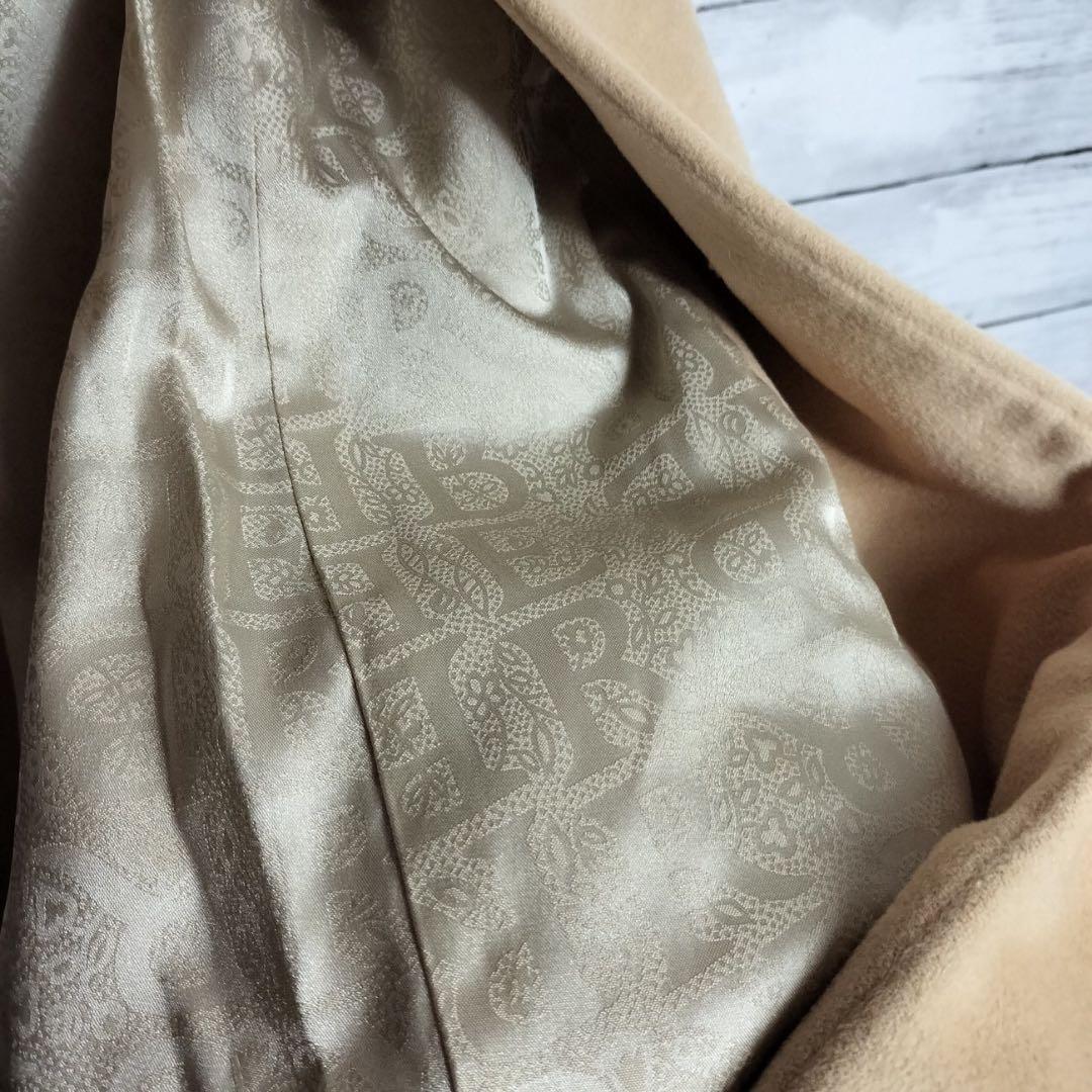 バーバリーロンドン ロングチェスターコート アンゴラ ウール 裏地モノグラム