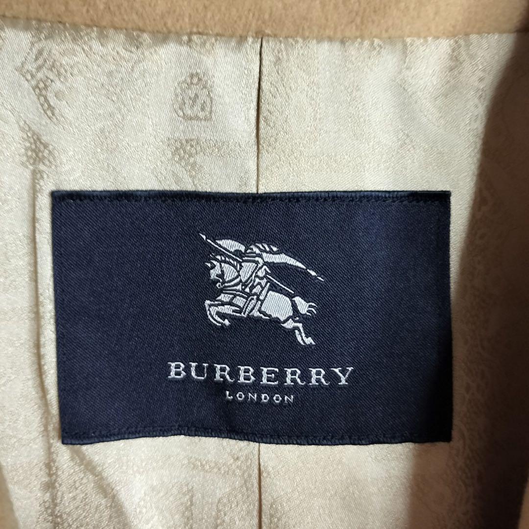 バーバリーロンドン ロングチェスターコート アンゴラ ウール 裏地モノグラム