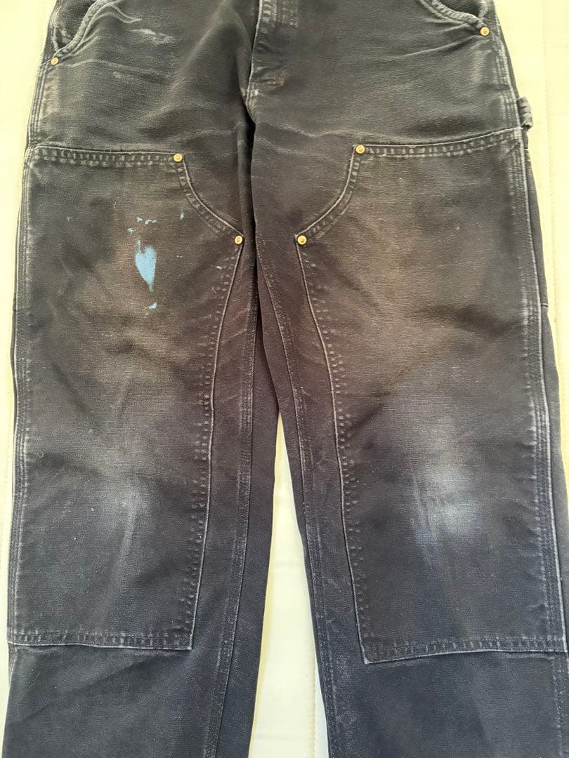 鬼フェード　carhartt ダブルニー ペインターパンツ　 ブラック　ペンキ