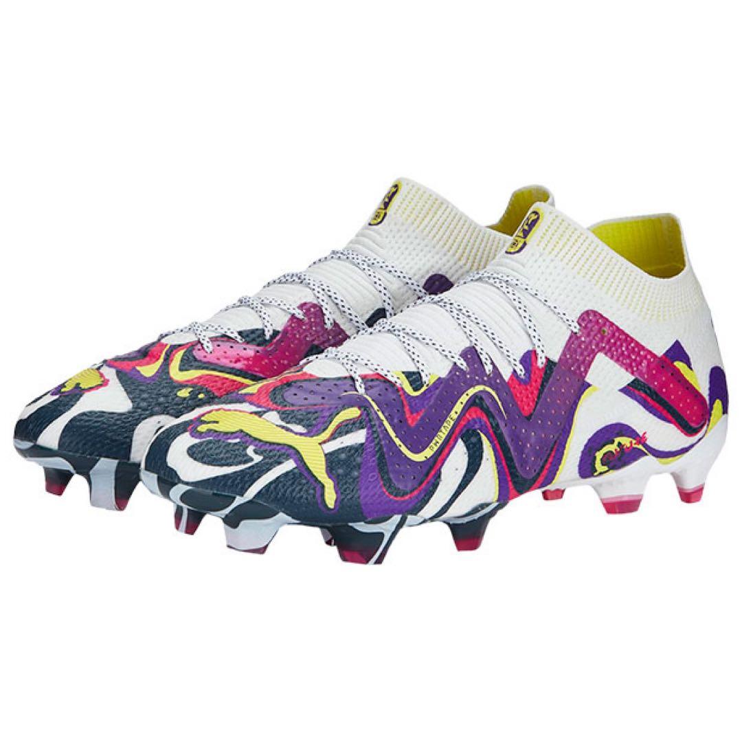 Puma サッカーシューズ FG ホワイト/マルチカラー