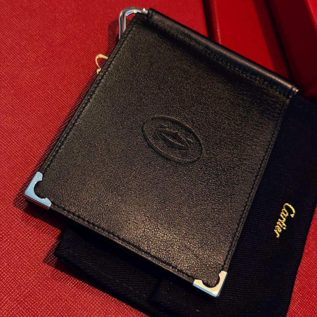 Cartier マネークリップ 2つ折り 財布 カード入れ ブラック マストドゥ