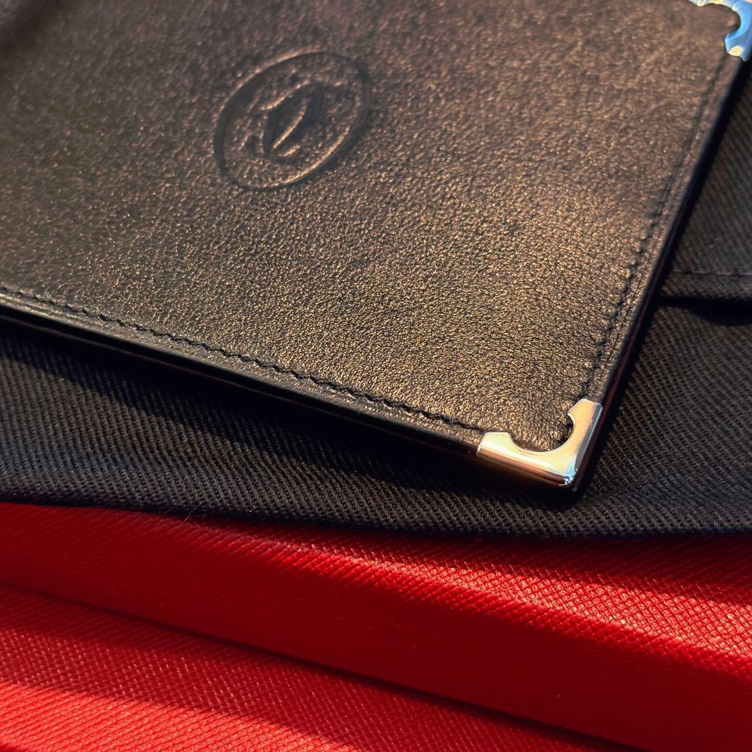 Cartier マネークリップ 2つ折り 財布 カード入れ ブラック マストドゥ