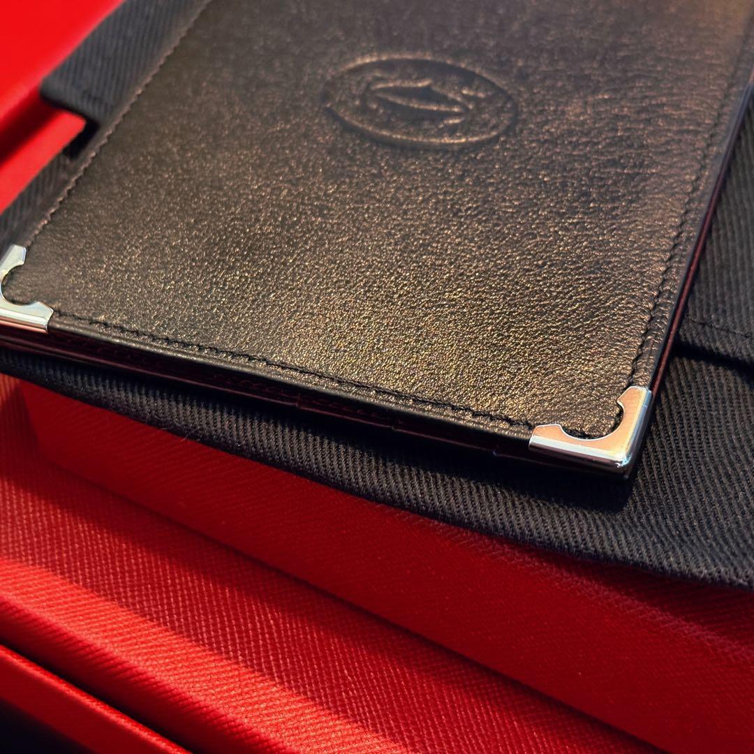 Cartier マネークリップ 2つ折り 財布 カード入れ ブラック マストドゥ