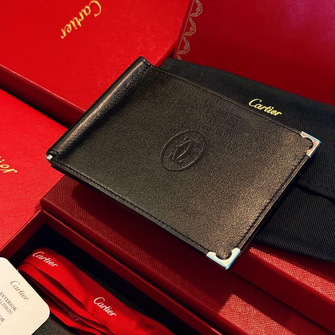 Cartier マネークリップ 2つ折り 財布 カード入れ ブラック マストドゥ