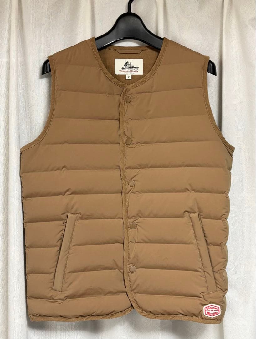 ヴァンソン エ ミレイユ ノーカラー ステッチレス ダウン ベスト