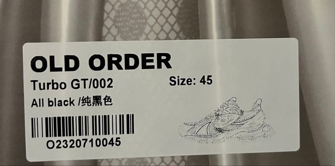 【新品正規品】OLD ORDER TurboGT ブラック 45/ 28cm