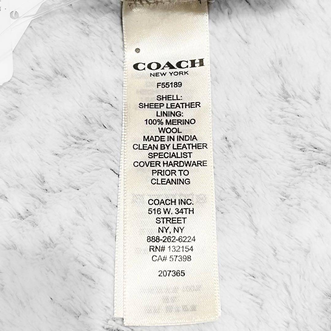 ●未使用 COACH コーチ 羊革 シープレザー 手袋 リボン バーガンディ