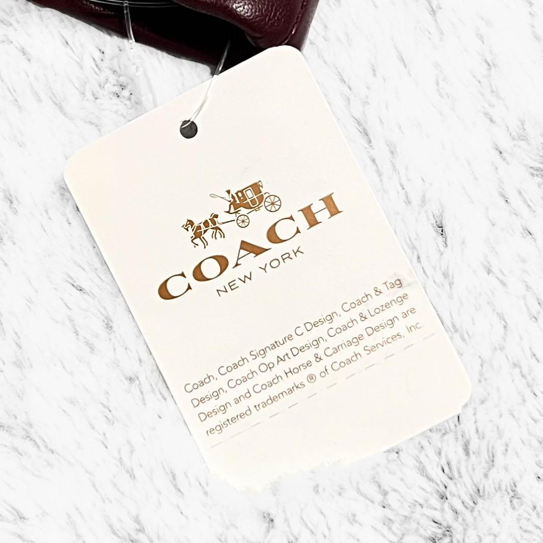 ●未使用 COACH コーチ 羊革 シープレザー 手袋 リボン バーガンディ