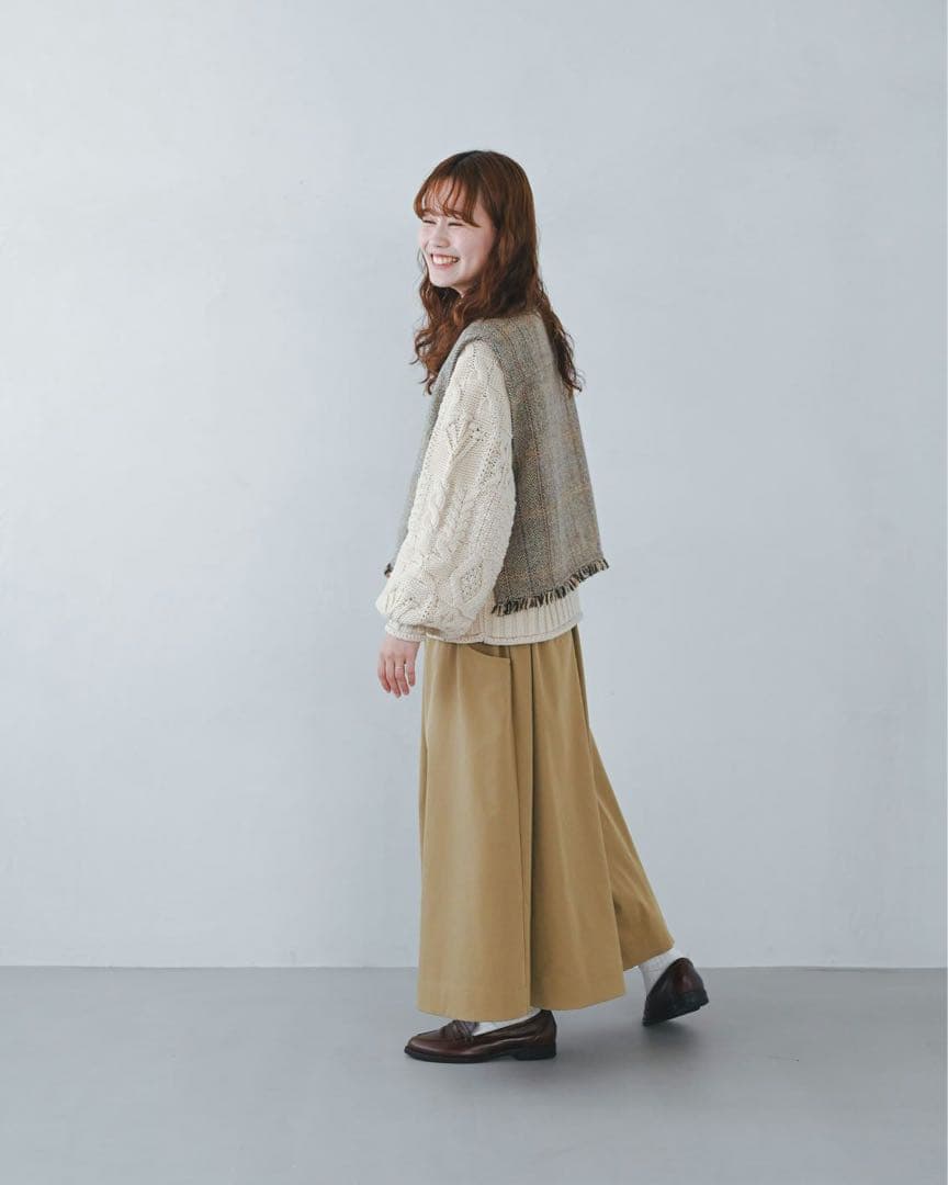 北欧暮らしの道具店 よしいちひろさんコラボ　ヘリンボーン柄ベスト