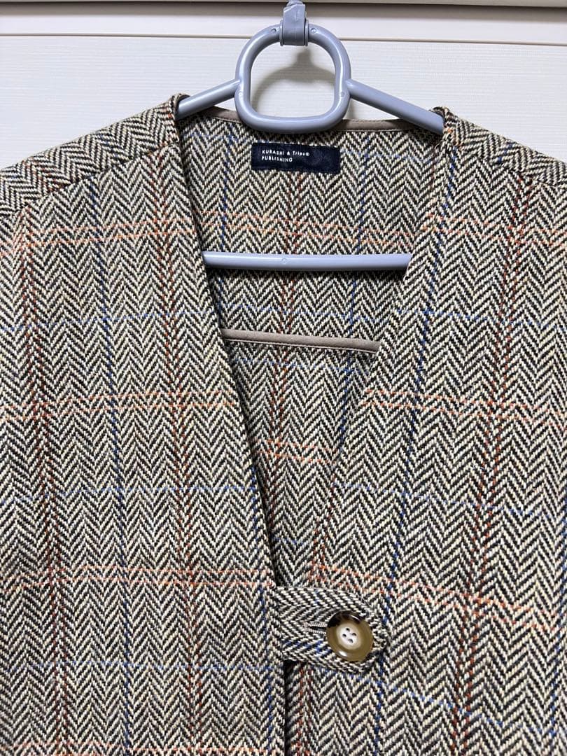 北欧暮らしの道具店 よしいちひろさんコラボ　ヘリンボーン柄ベスト