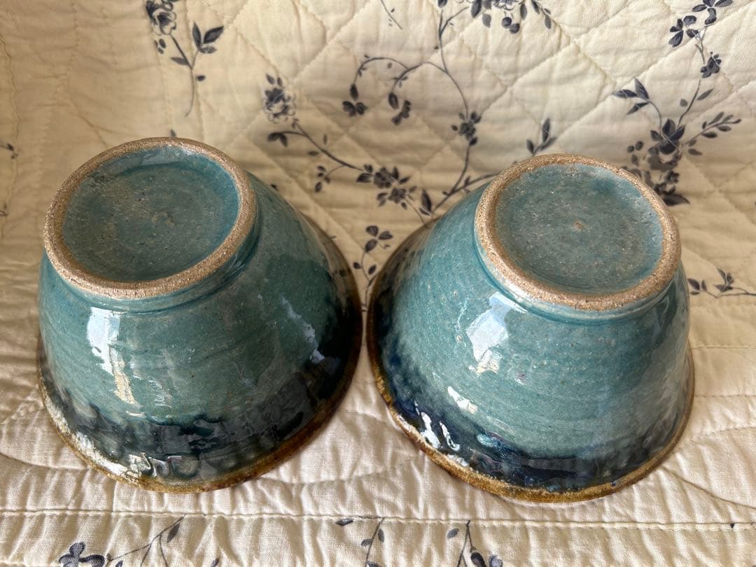 未使用　やちむん　古我知焼　ヒージャーマカイ　茶碗２個