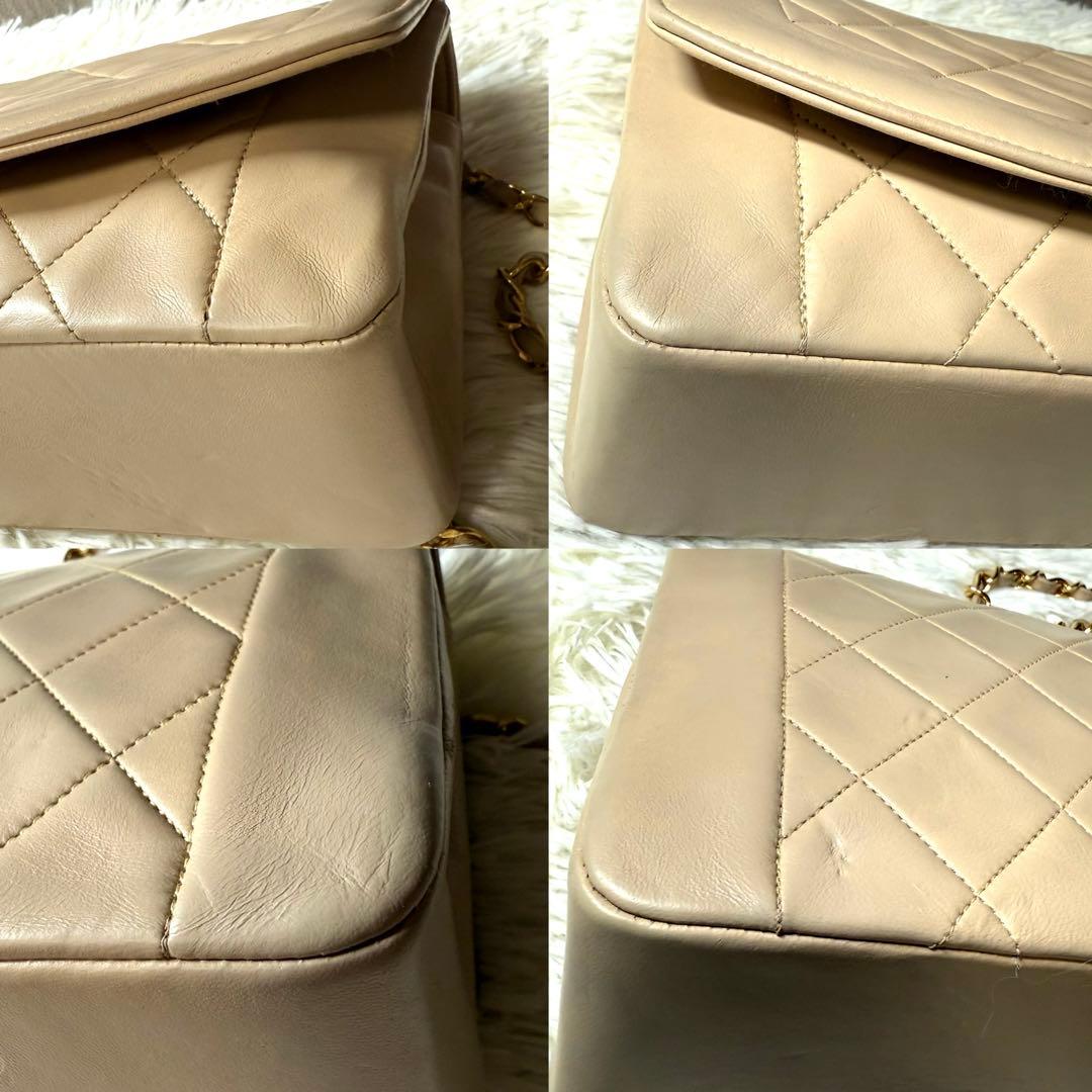 シャネル CHANEL マトラッセ ダイアナ チェーンバッグ 2番台 ベージュ