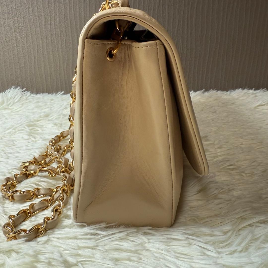シャネル CHANEL マトラッセ ダイアナ チェーンバッグ 2番台 ベージュ