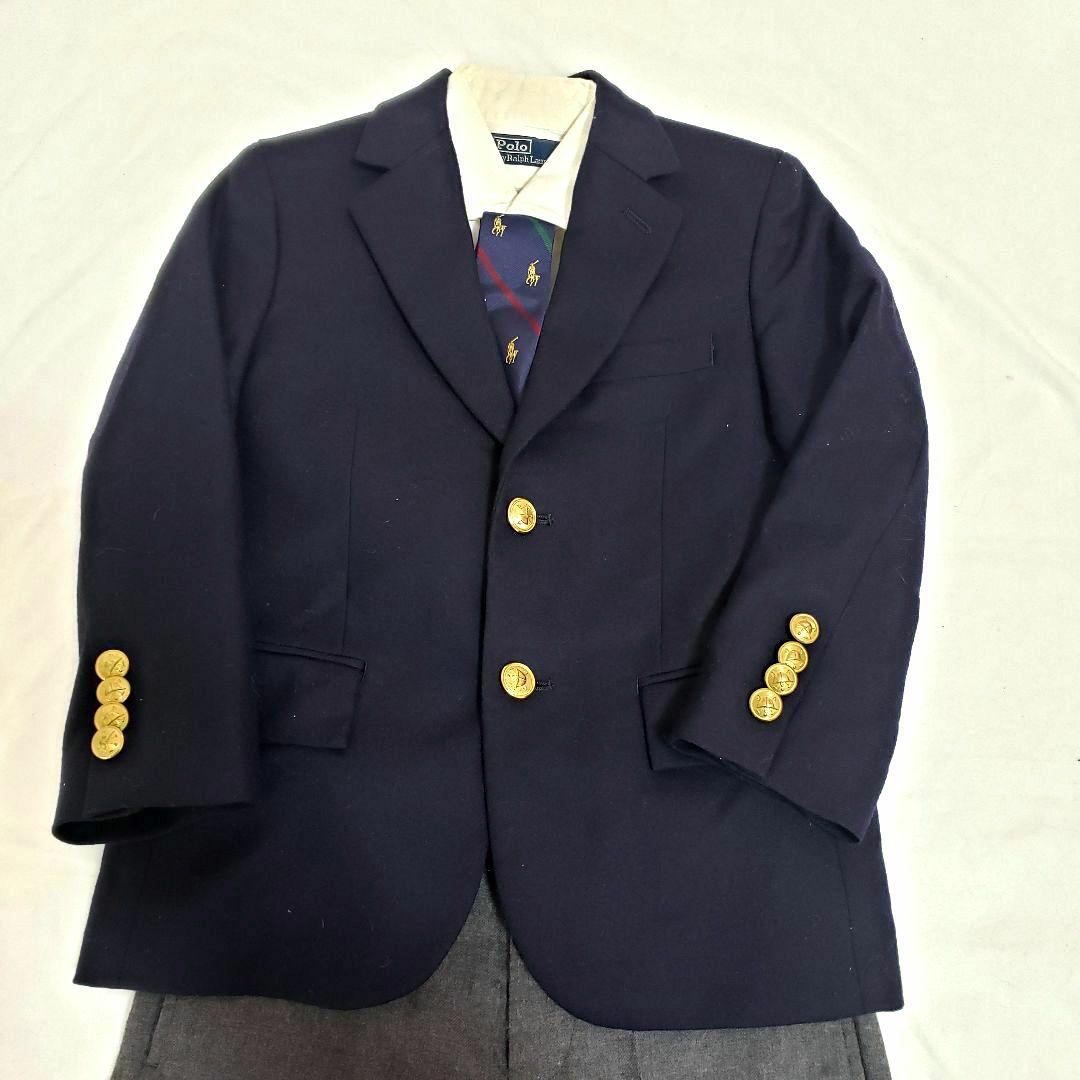 ラルフローレン 120 フォーマルスーツ 紺ブレザー 金ボタン 4点セット