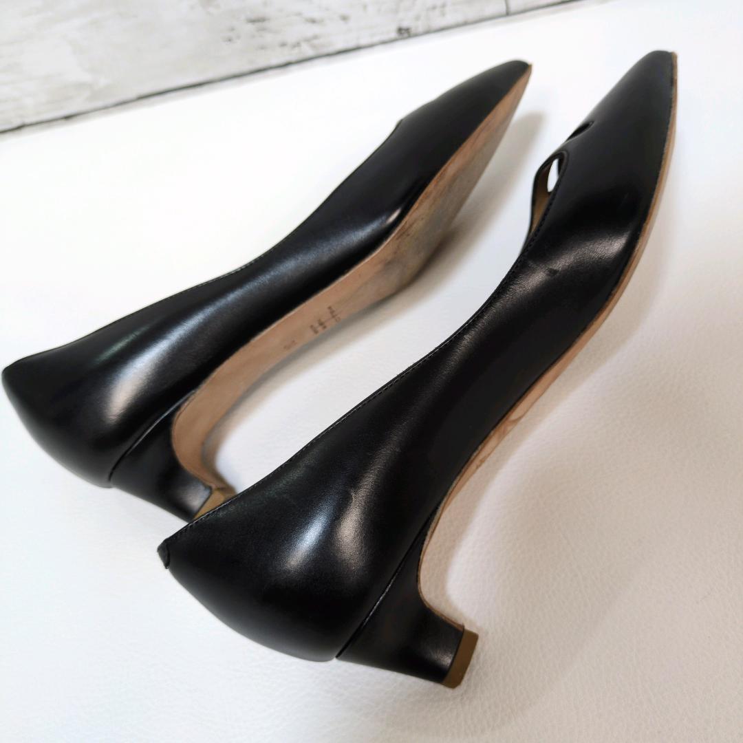 美品 ペリーコ アネッリ ヒール ポインテッドトゥ 34 21cm レザー