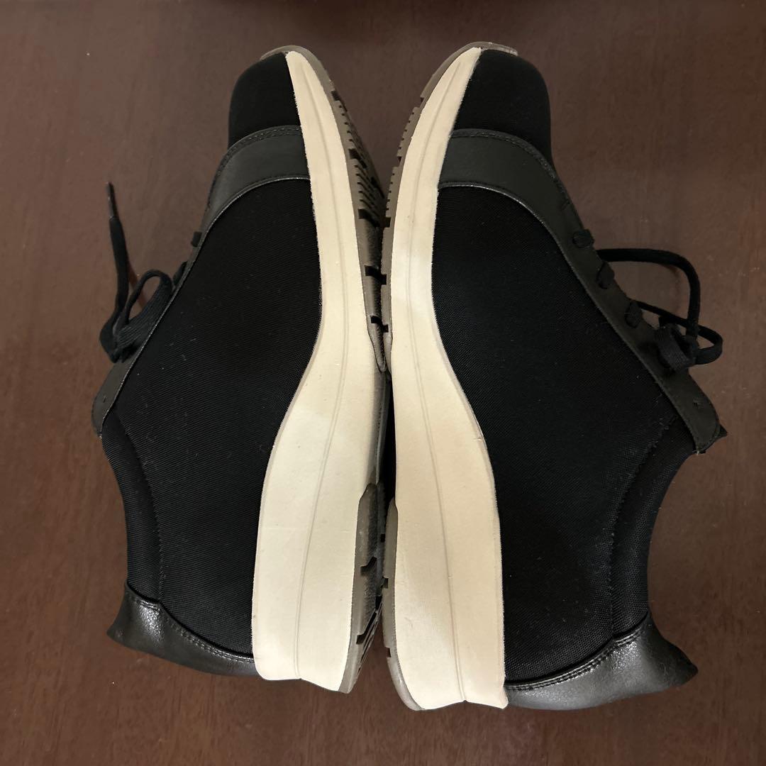 【美品】25.0 アカイシ AF126ジッパー付き黒スニーカー　厚底