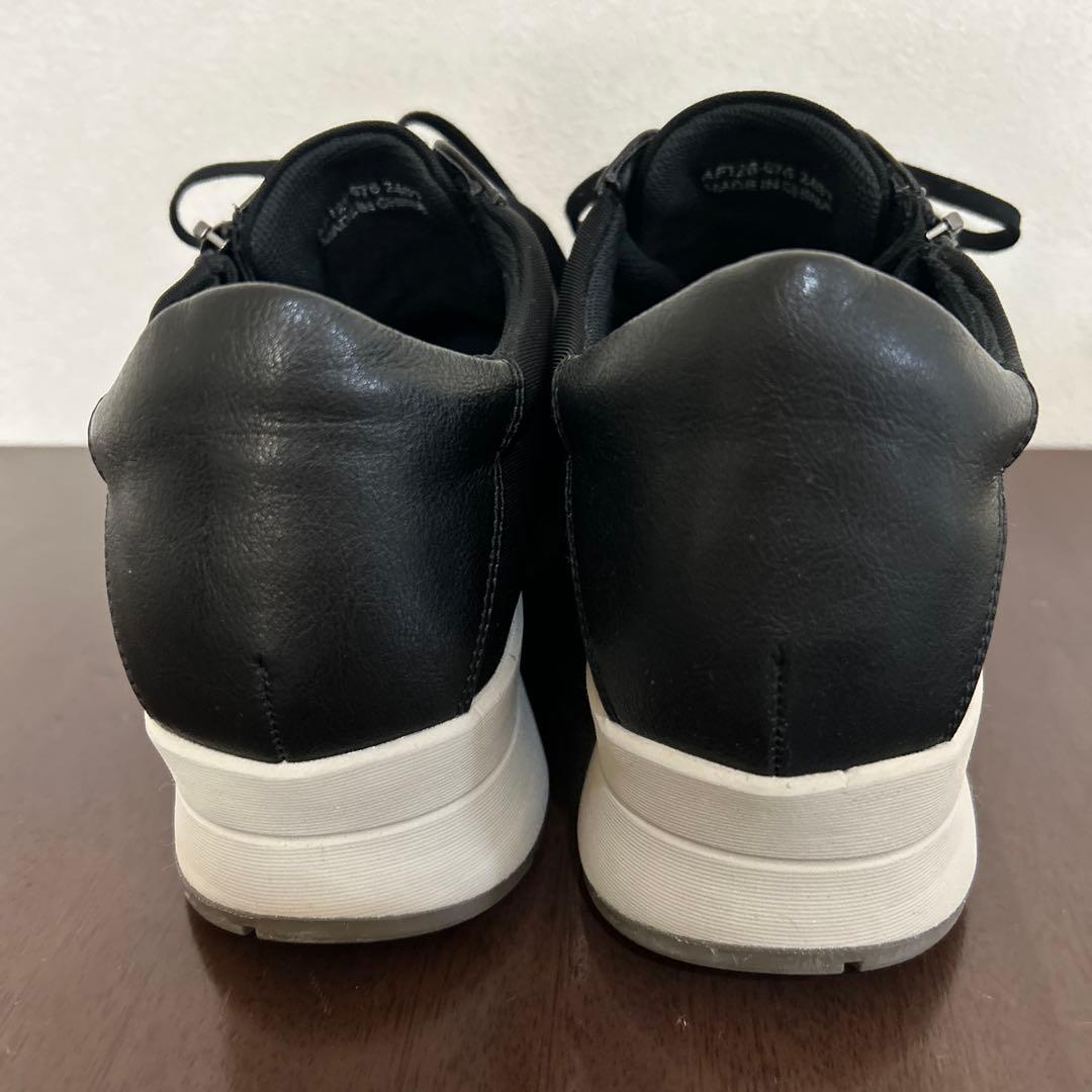 【美品】25.0 アカイシ AF126ジッパー付き黒スニーカー　厚底