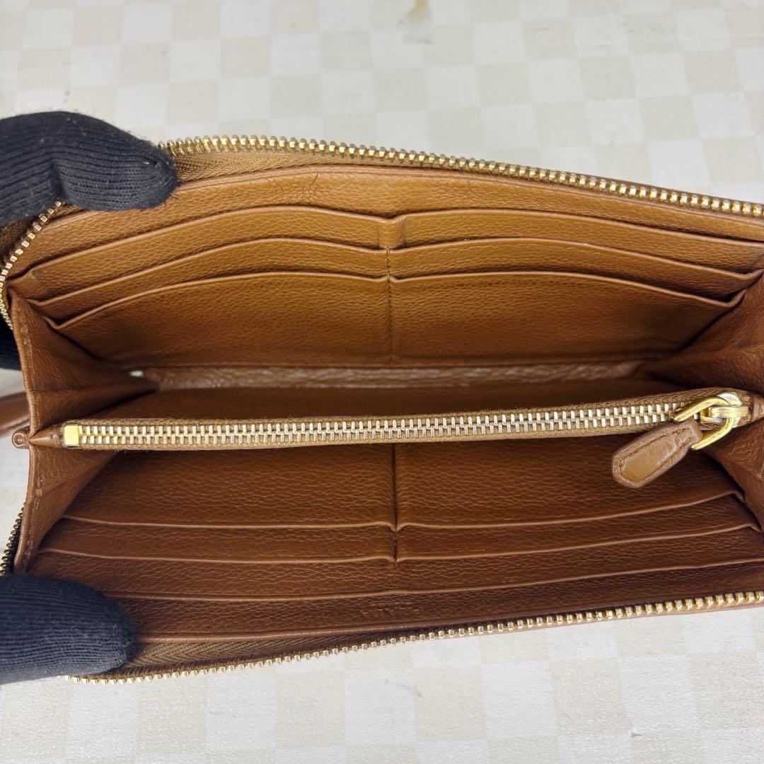極美品　PRADA プラダ　長財布　L字ファスナー　M55