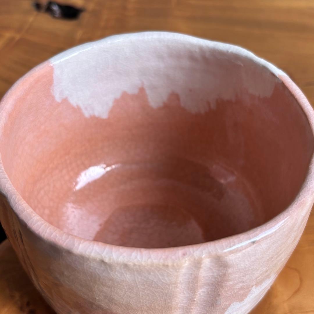 加賀光悦うつし　昭楽造　赤楽抹茶碗　茶道具　共箱(417)